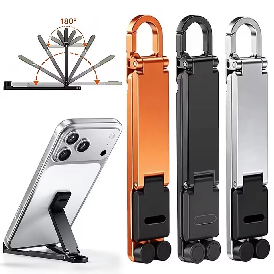 Mobile Hanger Arm - Mini Keychain Foldable Phone Back Clip