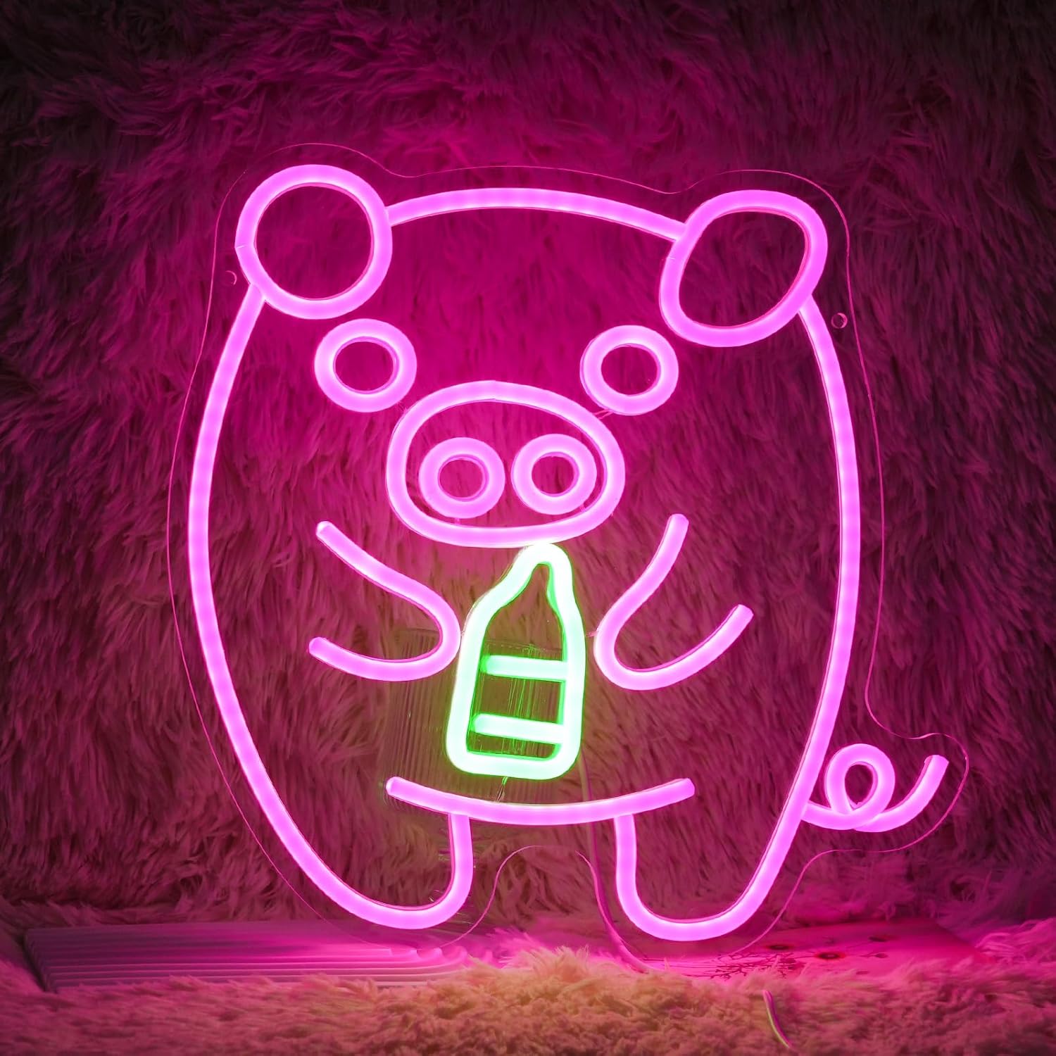 Baby Nursery Needs - Baby Pig Milk Bottle Neon Sign