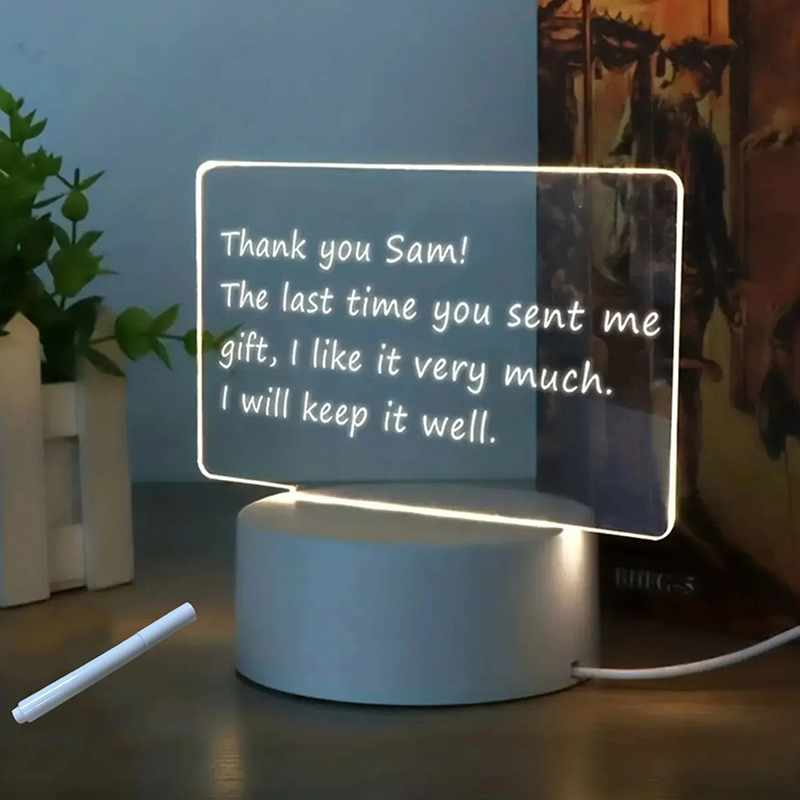 Baby Nursery Lamp - Acrylic Led Lights Writing Board Night