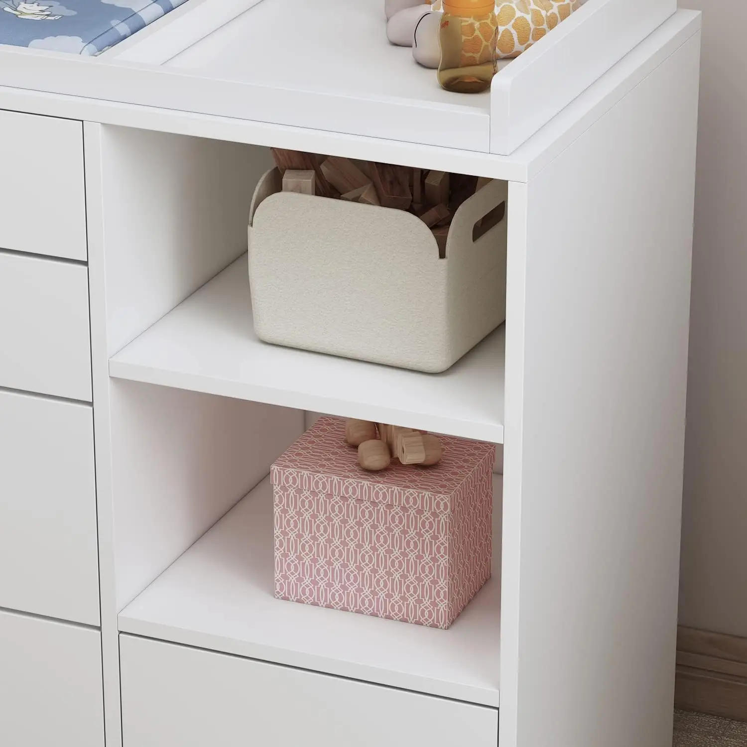 Nursery Baby Dresser, White Be - огляд і ціна Baby Nursery Chest Of Drawers