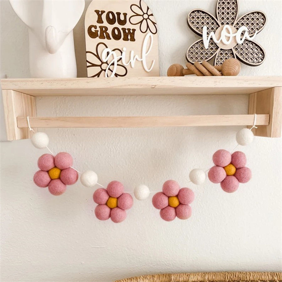 Handmade Felt Daisy Garland Bo - огляд і ціна Baby Nursery Fabric