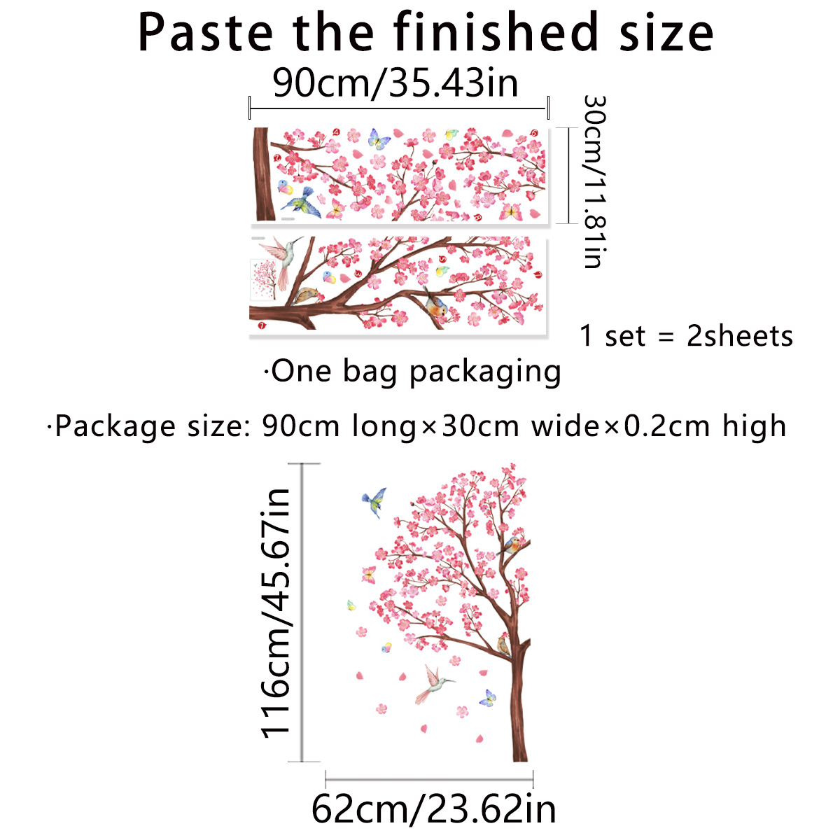 Watercolour Bird Flower Wall S - огляд і ціна Baby Nursery Needs