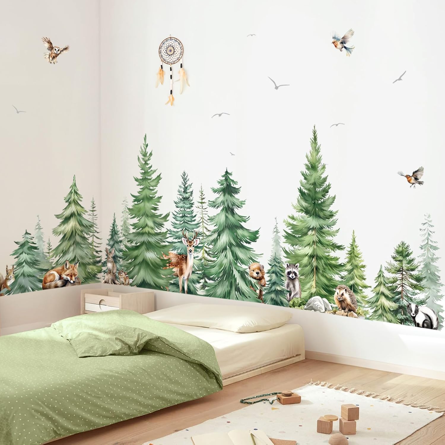 Large Watercolor Pine Tree Ani - огляд і ціна Baby Nursery Needs