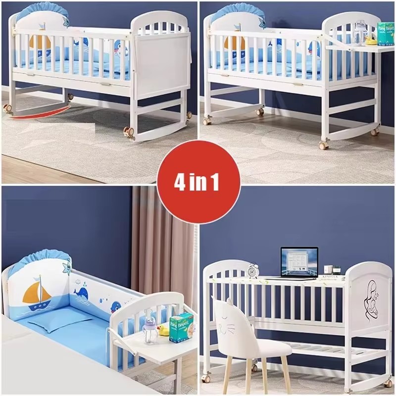 Wood Baby Crib With Mosquito N - огляд і ціна Convertible Crib Set