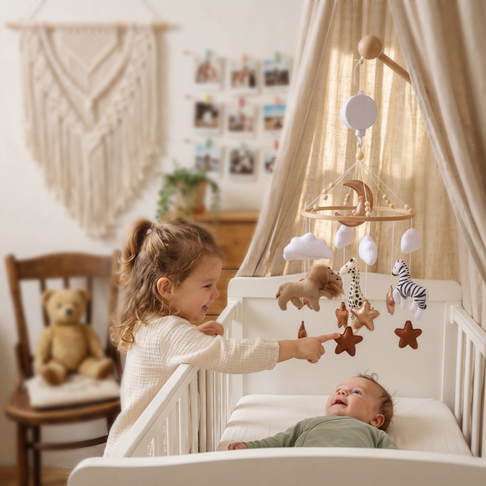 Wooden Bed Bell Baby Crib Mobi - огляд і ціна Baby Nursery Organizer