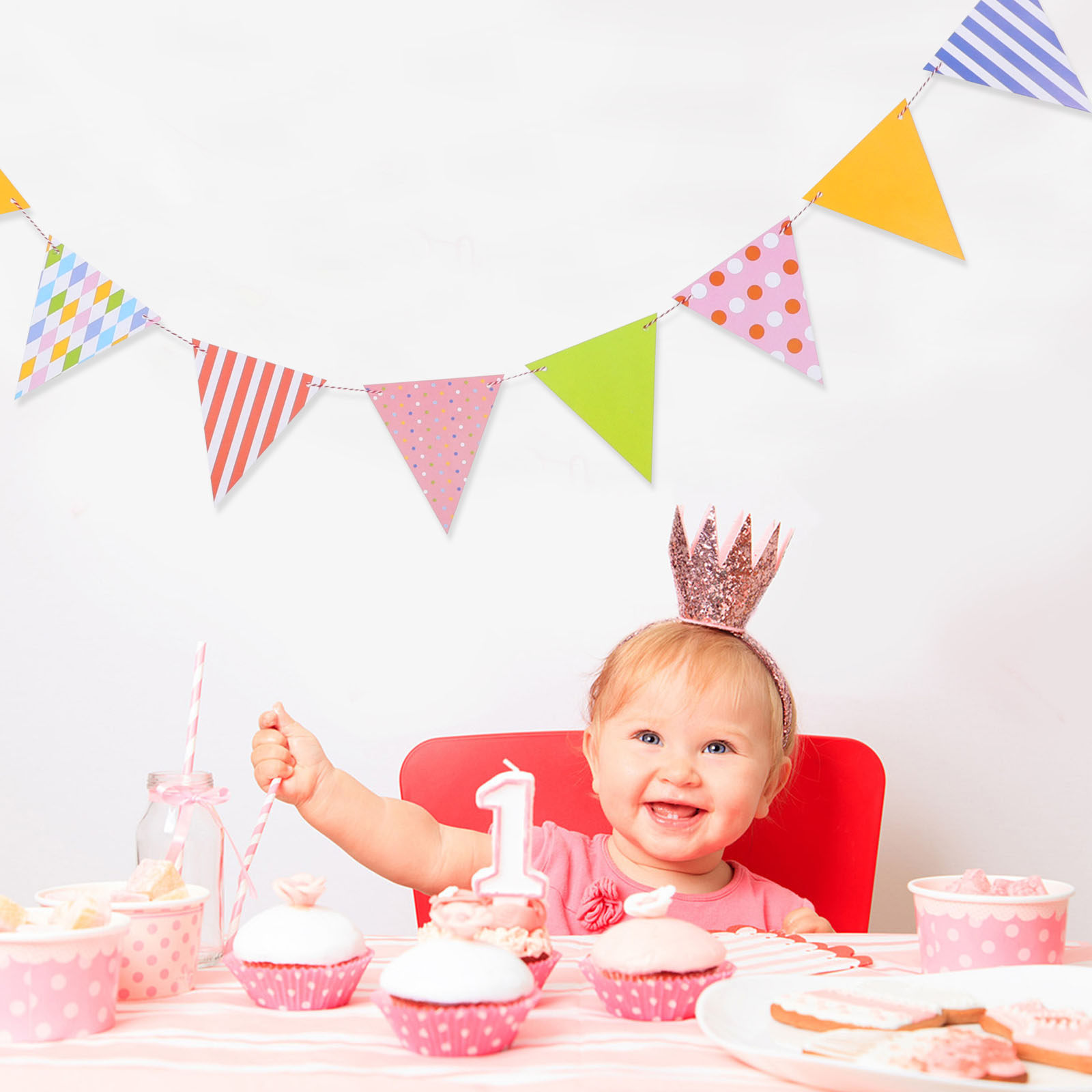 Colorful Triangle Paper Buntin - огляд і ціна Baby Nursery Bunting