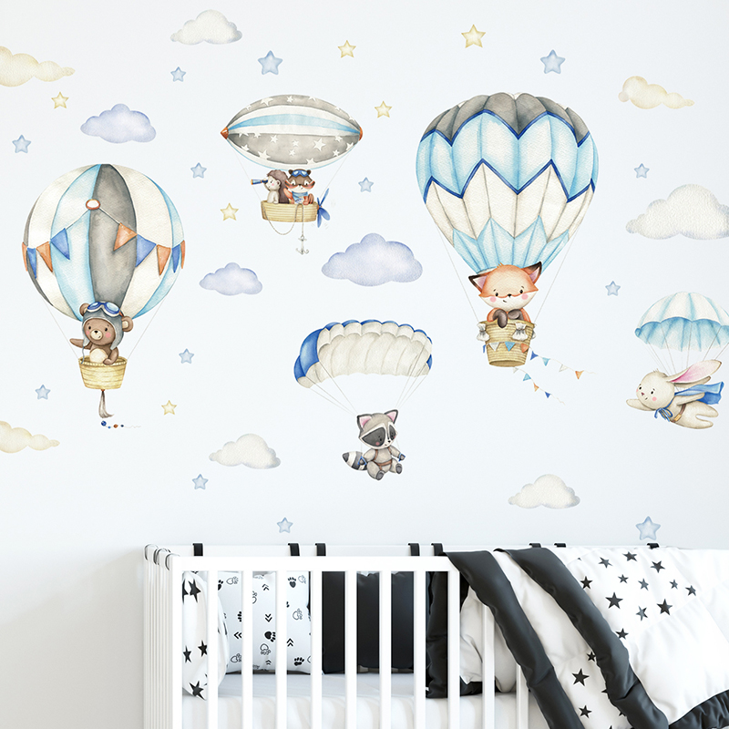Cartoon Cute Animals Hot Air B - огляд і ціна Baby Nursery Needs