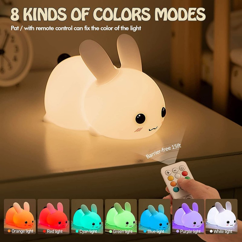 LED Rabbit Night Light Remote  - огляд і ціна Baby Nursery Lamp