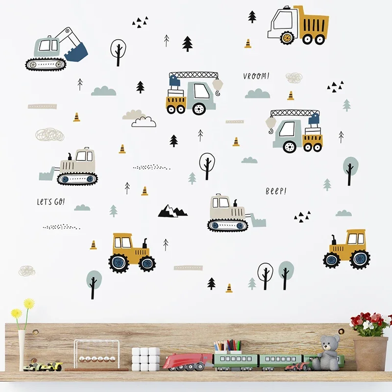 Hand Drawn Cute Cars Cargo Tru - огляд і ціна Baby Nursery Needs