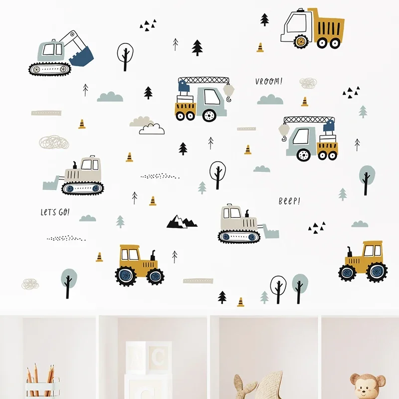 Hand Drawn Cute Cars Cargo Tru - огляд і ціна Baby Nursery Needs