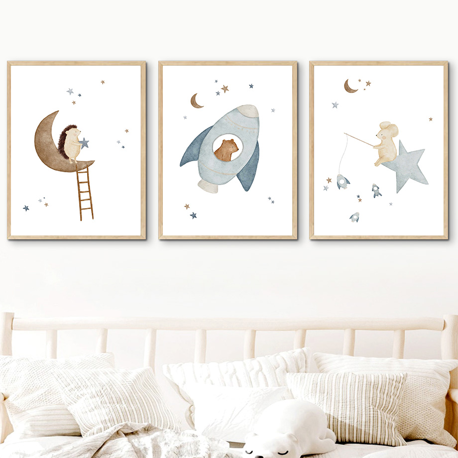 Cartoon Animals Nursery Wall A - огляд і ціна Baby Nursery Fabric